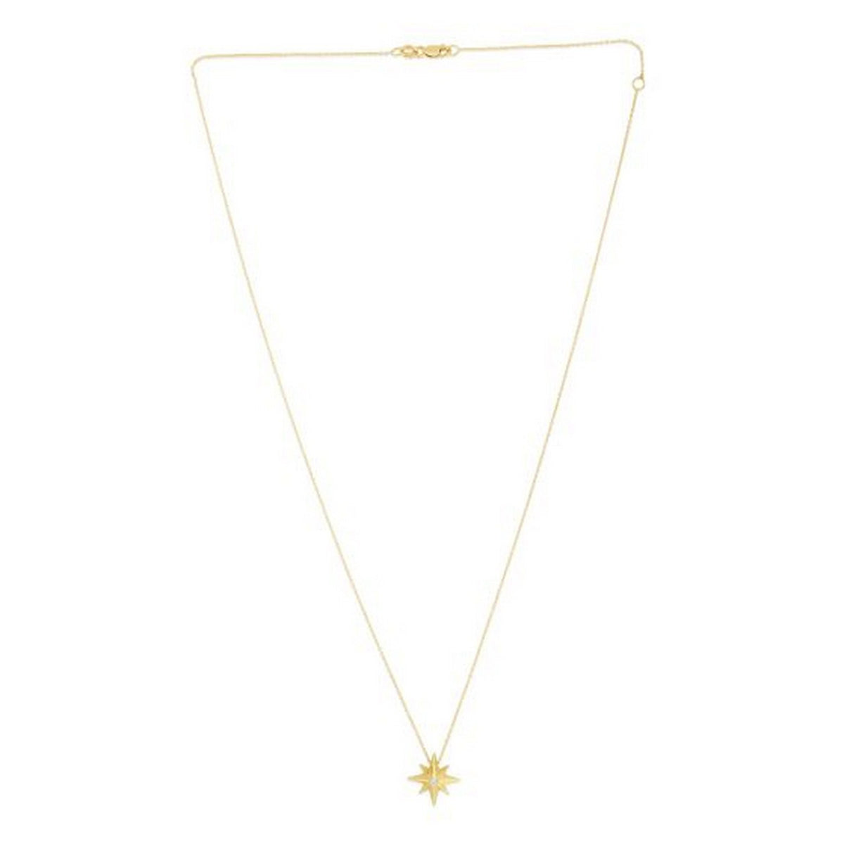 14k Yellow Gold High Polish North Star Necklace