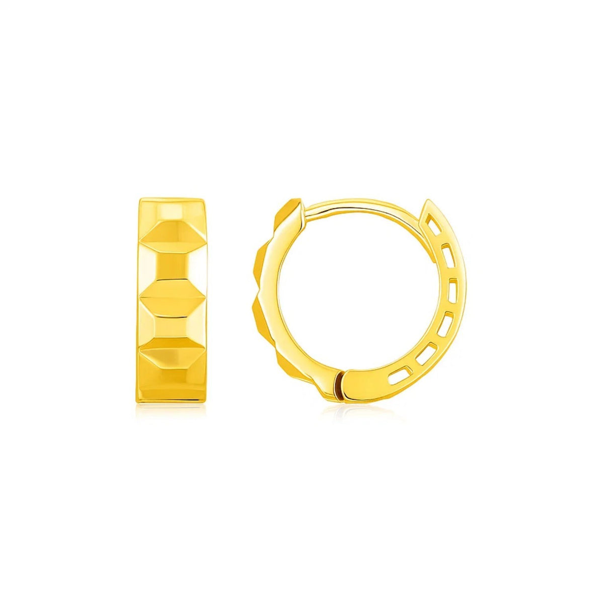 14K Yellow Gold J Hoop Earrings