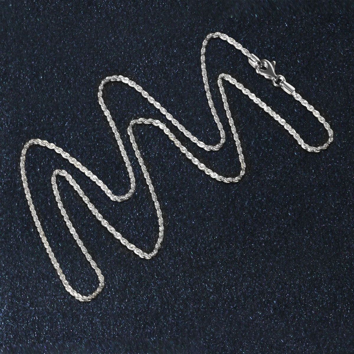 10k White Gold Solid Diamond Cut Rope Chain (1.40 mm)