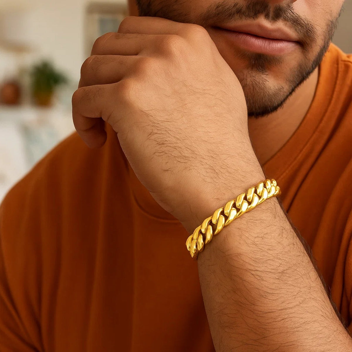 10k Yellow Gold Semi Solid Miami Cuban Bracelet (9.10 mm)