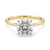 2 Carat Round Lab Grown IGI G/VS1 Diamond Solitaire Ring in 14K Yellow Gold