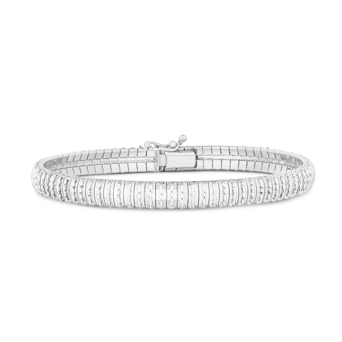 14k White Gold Diamante Flex Bracelet (5.80 mm)