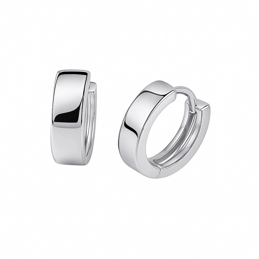14k White Gold Snuggable Hoop Earrings