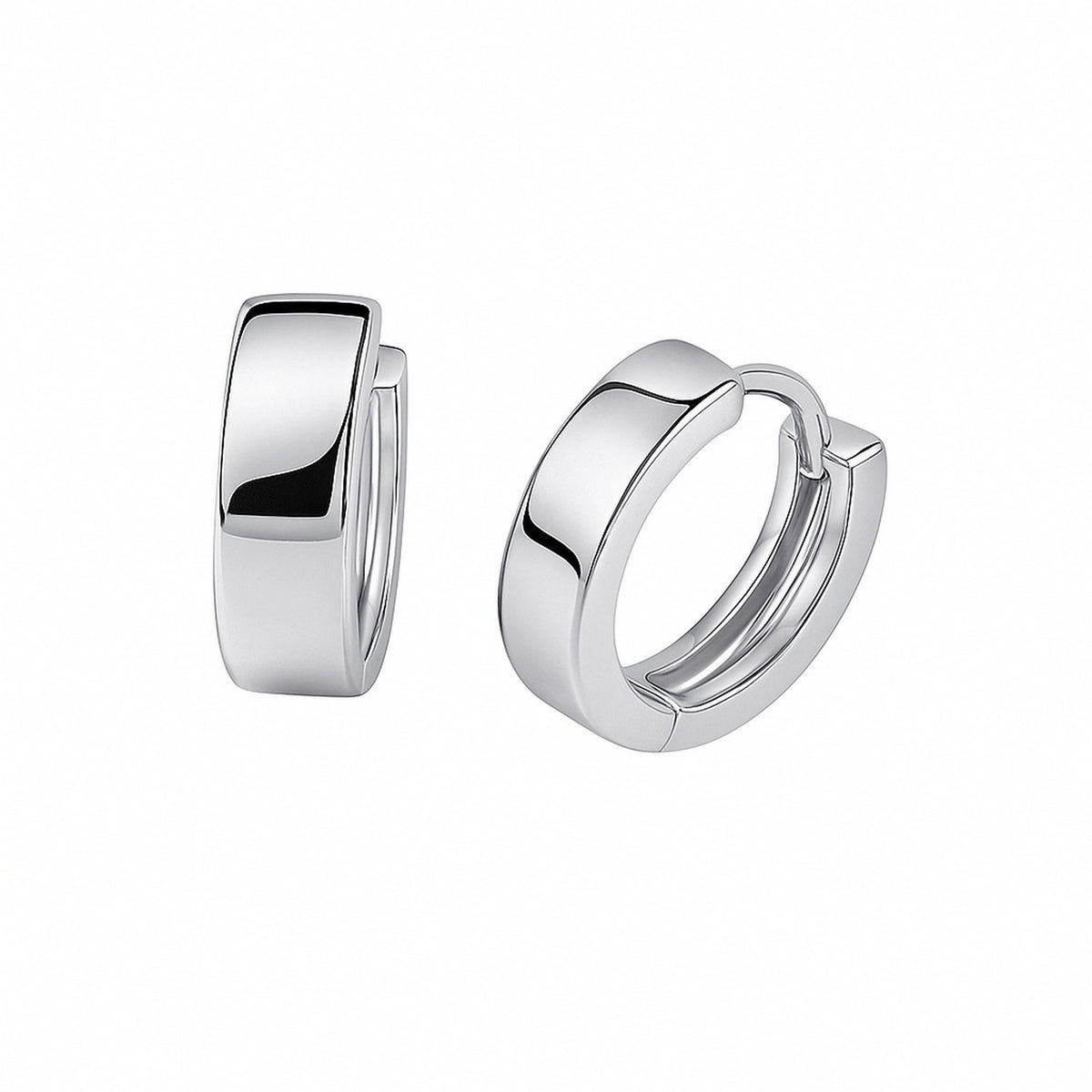 14k White Gold Snuggable Hoop Earrings