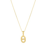 Polished Puff Mariner Link Necklace in 14K Yellow Gold