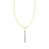 14k Yellow Gold Bar Pendant with Diamonds
