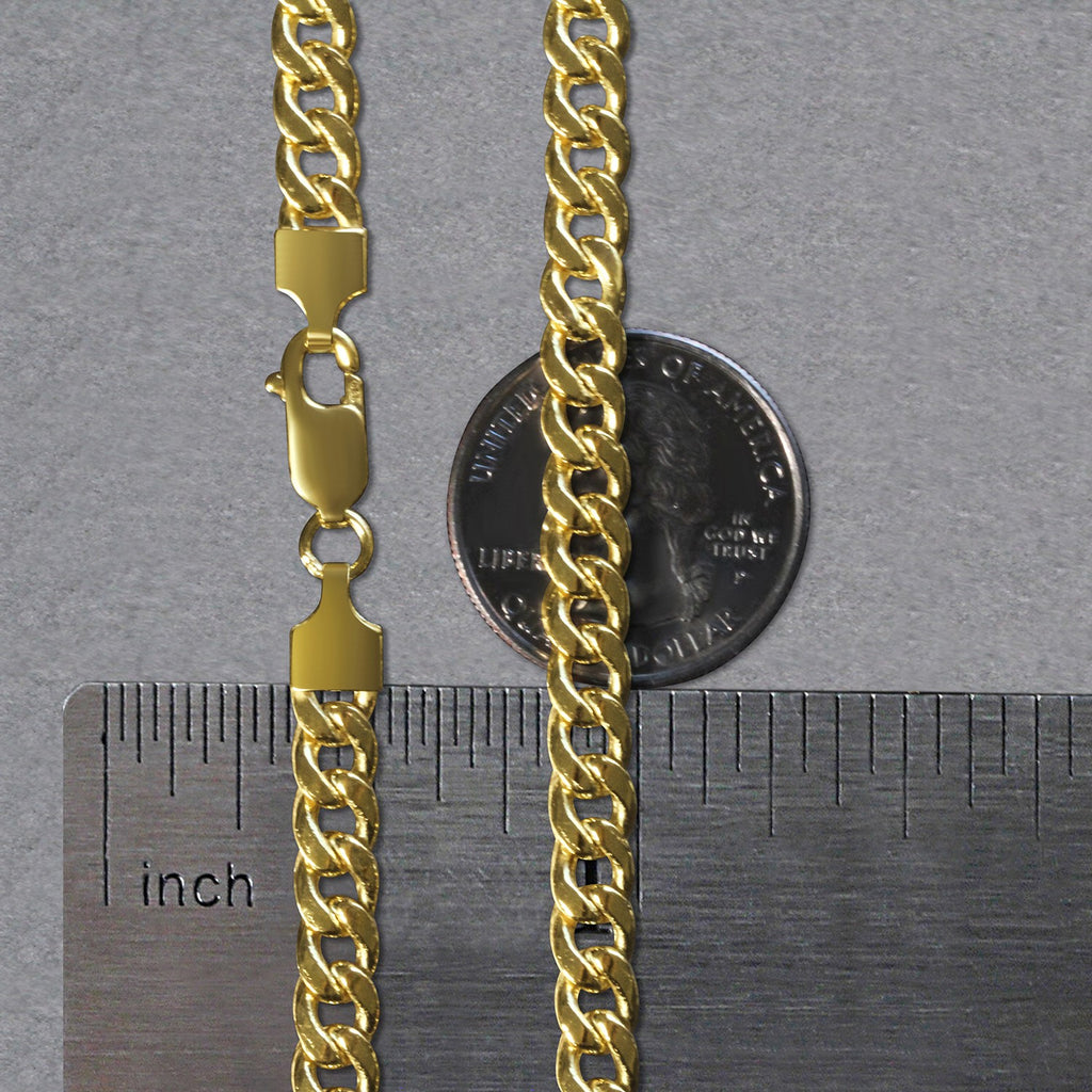 14k Yellow Gold Miami Cuban Semi Solid Chain (5.50 mm)