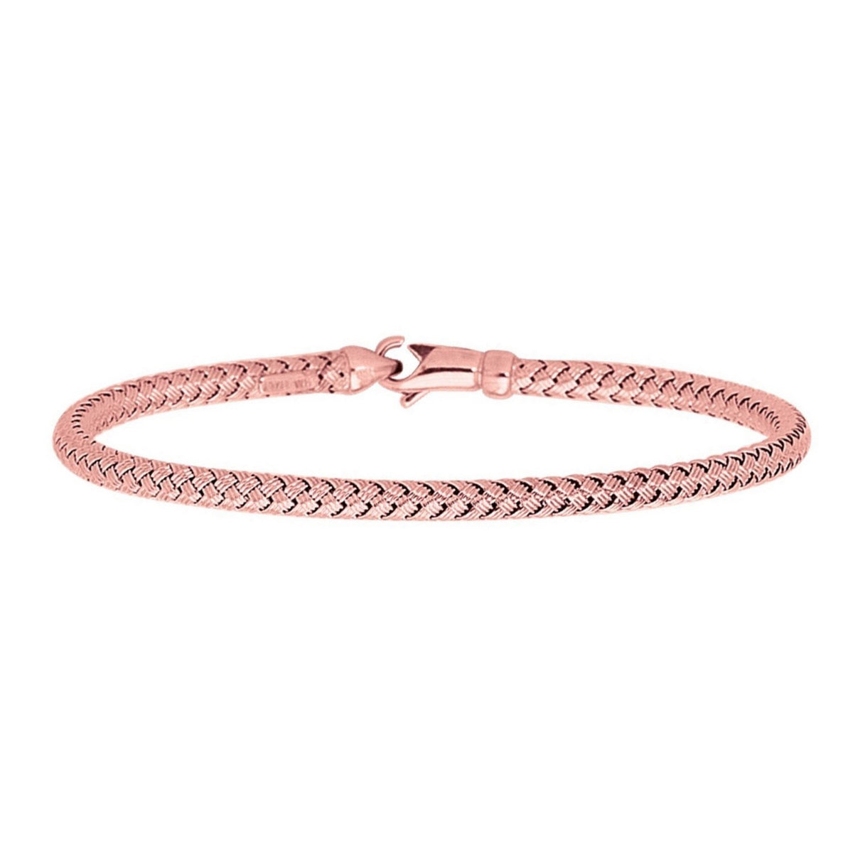 14k Rose Gold Fancy Weave Motif Bangle (3.40 mm)