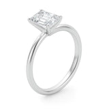 3 Carat Emerald Lab Grown IGI G/VS1 Diamond Solitaire Ring in 14K White Gold