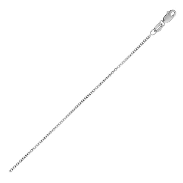 14k White Gold Round Cable Link Chain (2.4 mm)