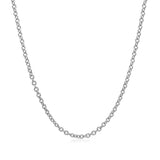 14k White Gold Round Cable Link Chain (2.4 mm)