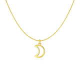 14k Yellow Gold Necklace with Moon