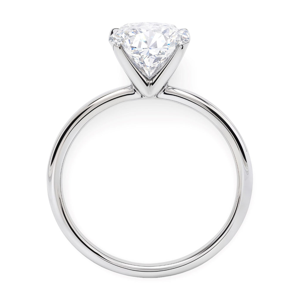 3 Carat Oval Lab Grown IGI G/VS1 Diamond Solitaire Ring in 14K White Gold