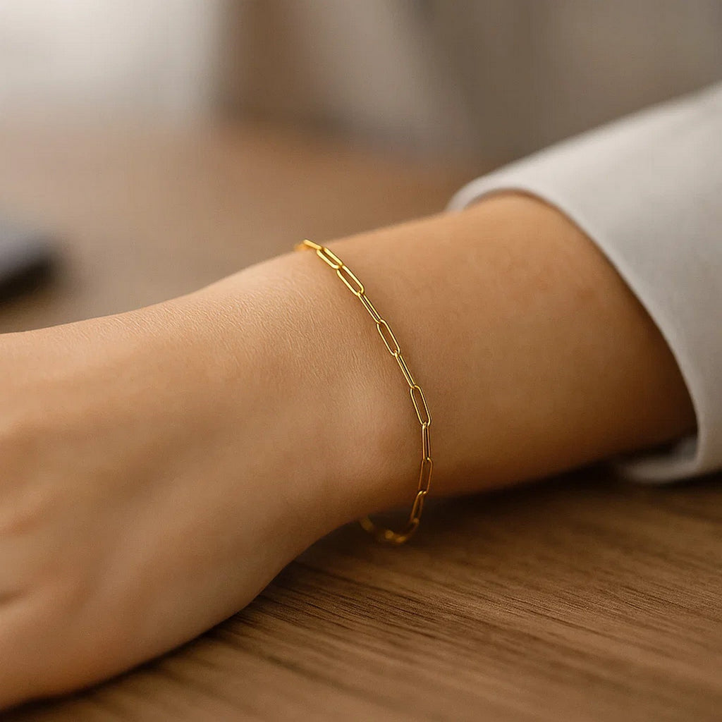 14K Yellow Gold Paperclip Bracelet  (2.50 mm)