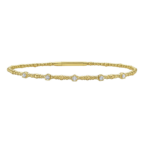 Classic 14K Yellow Gold Beaded Bracelet