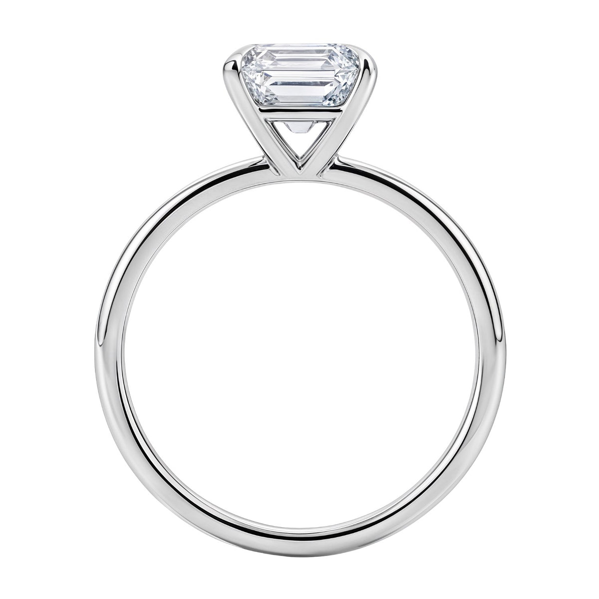 2 Carat Emerald Lab Grown IGI G/VS1 Diamond Solitaire Ring in 10K White Gold