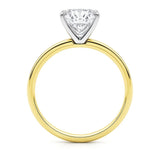 3 Carat Cushion Lab Grown IGI G/VS1 Diamond Solitaire Ring in 10K Yellow Gold