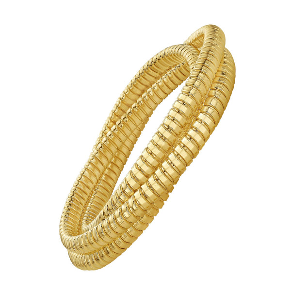 14K Yellow Gold Tubogas Triple Wrap Bangle