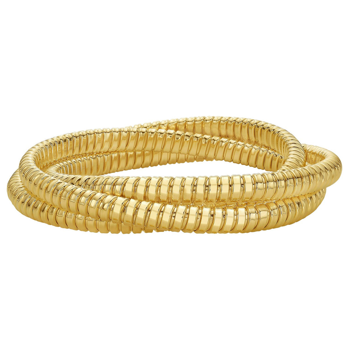 14K Yellow Gold Tubogas Triple Wrap Bangle