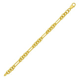 14K Yellow Gold Five And One Paperclip Link Chain Bracelet