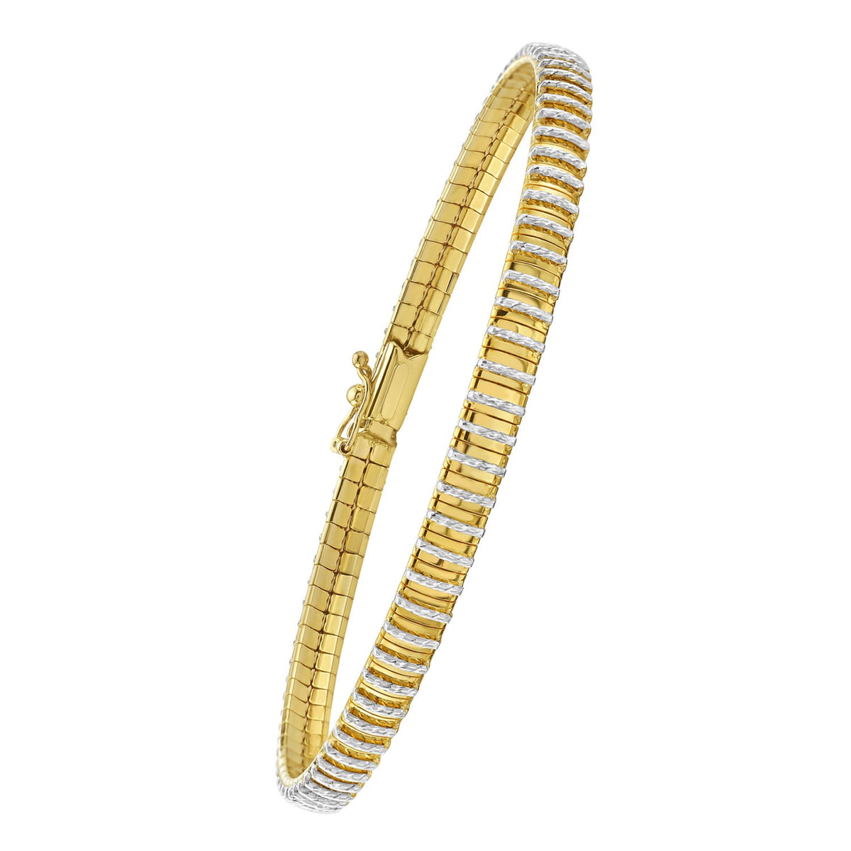 14K Two Tone Gold Mini Diamante Bracelet (4.00 mm)