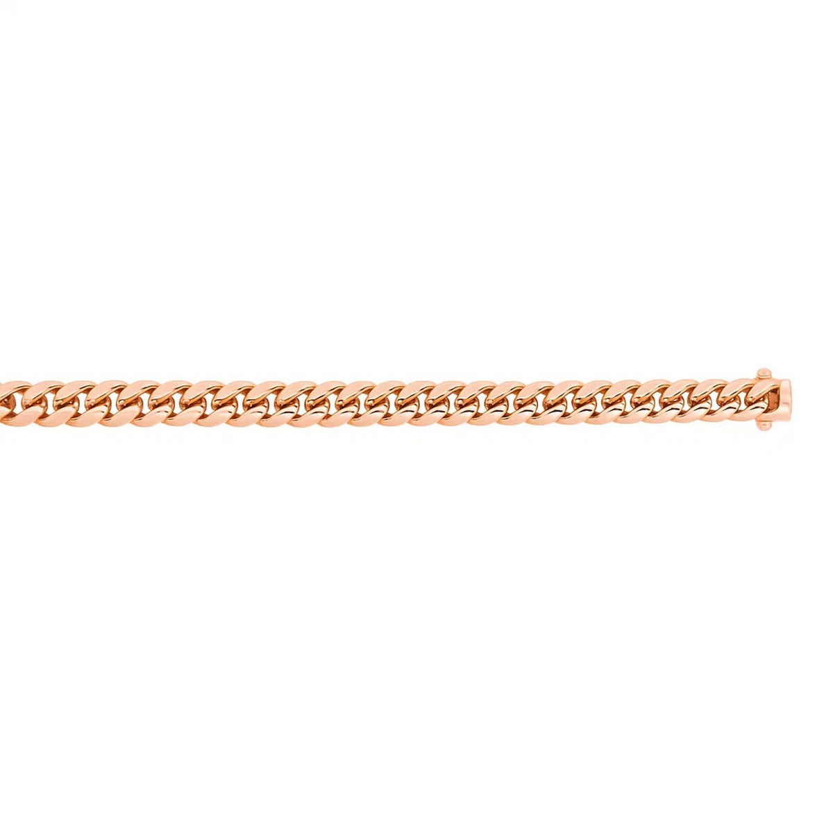 14k Rose Gold Classic Miami Cuban Solid Bracelet (6.10 mm)