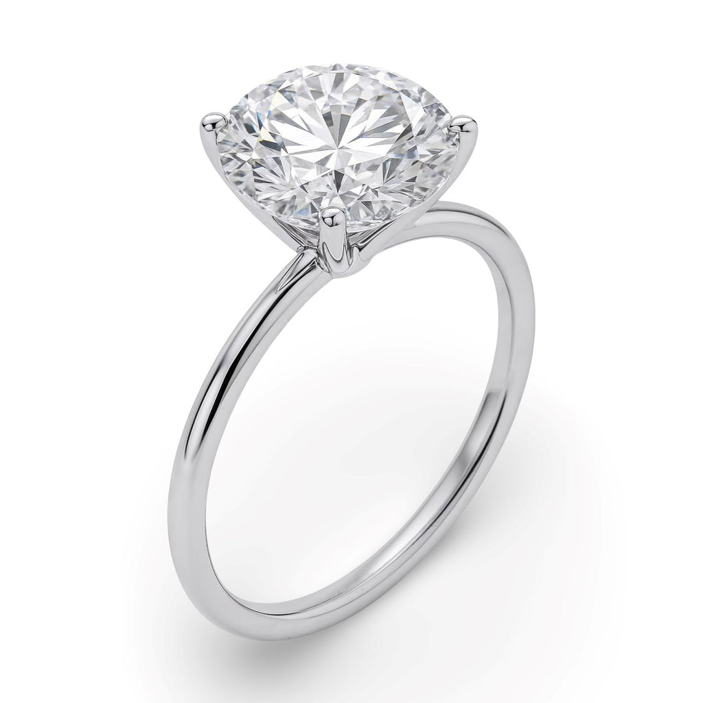 5 Carat Round Lab Grown IGI G/VS1 Diamond Solitaire Ring in 10K White Gold