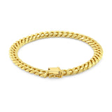 14k Yellow Gold Classic Miami Cuban Solid Bracelet (8.20 mm)