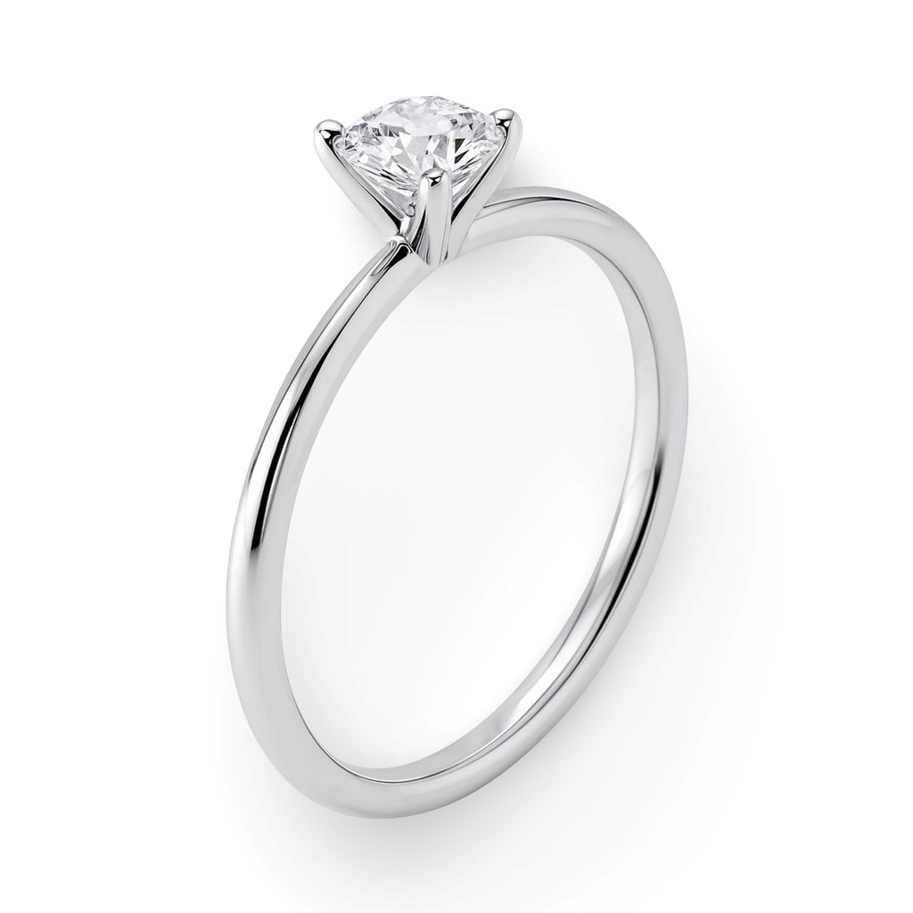 3/4 Carat Round Lab Grown IGI G/VS1 Diamond Solitaire Ring in Sterling Silver