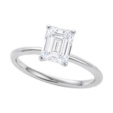 1 1/2 Carat Emerald Lab Grown IGI G/VS1 Diamond Solitaire Ring in 10K White Gold
