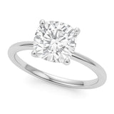 5 Carat Cushion Lab Grown IGI G/VS1 Diamond Solitaire Ring in 14K White Gold