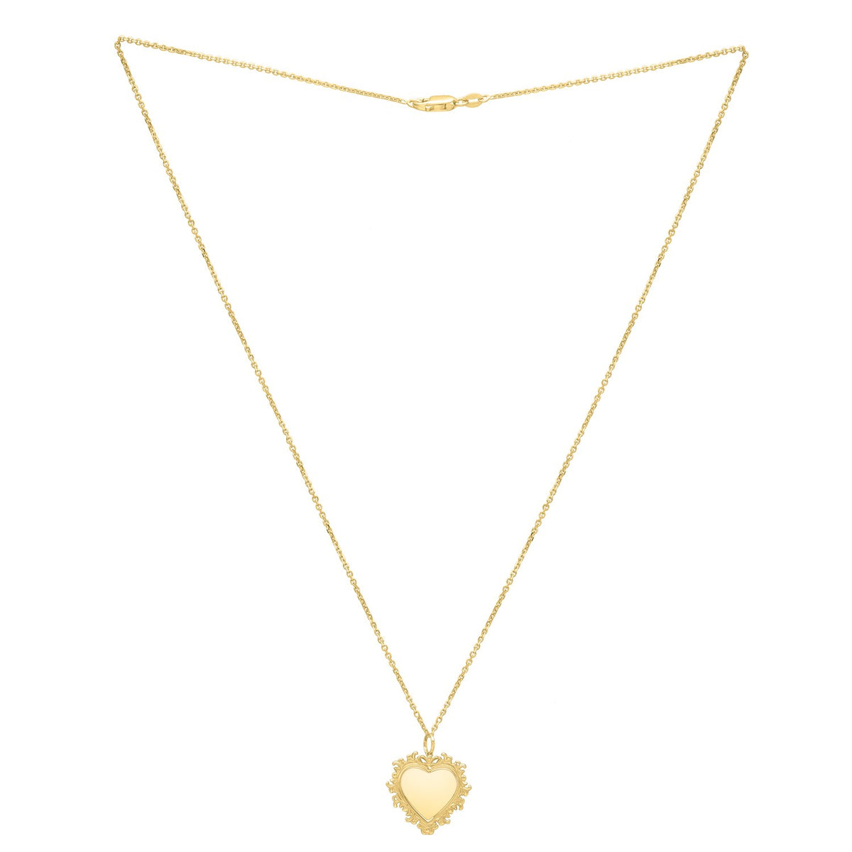 Baroque Heart Necklace in 14K Yellow Gold