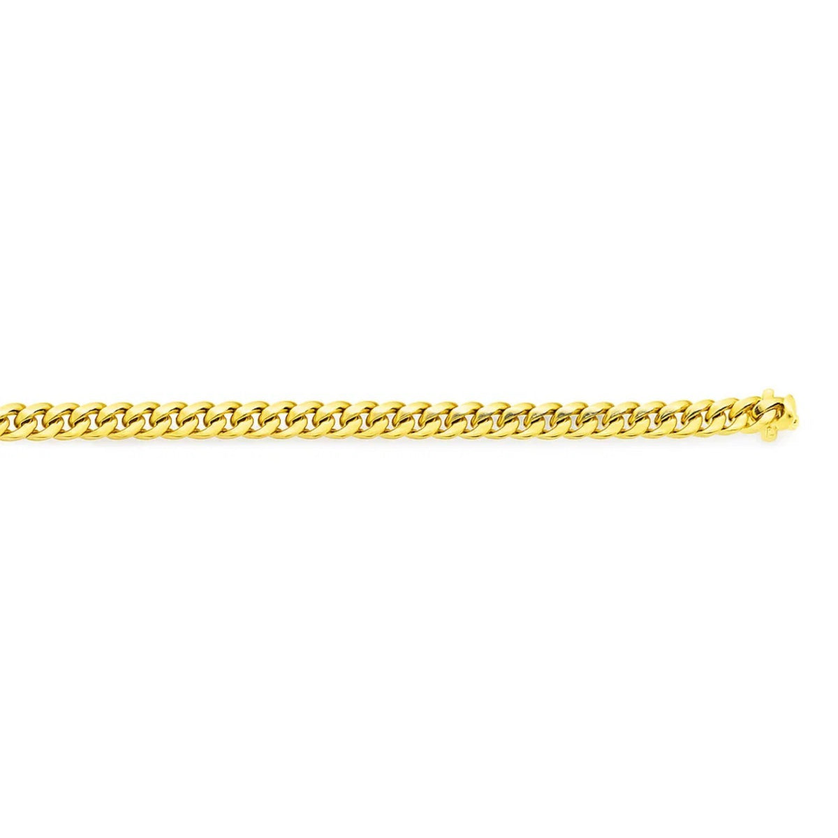 14k Yellow Gold Classic Miami Cuban Solid Bracelet (3.20 mm)