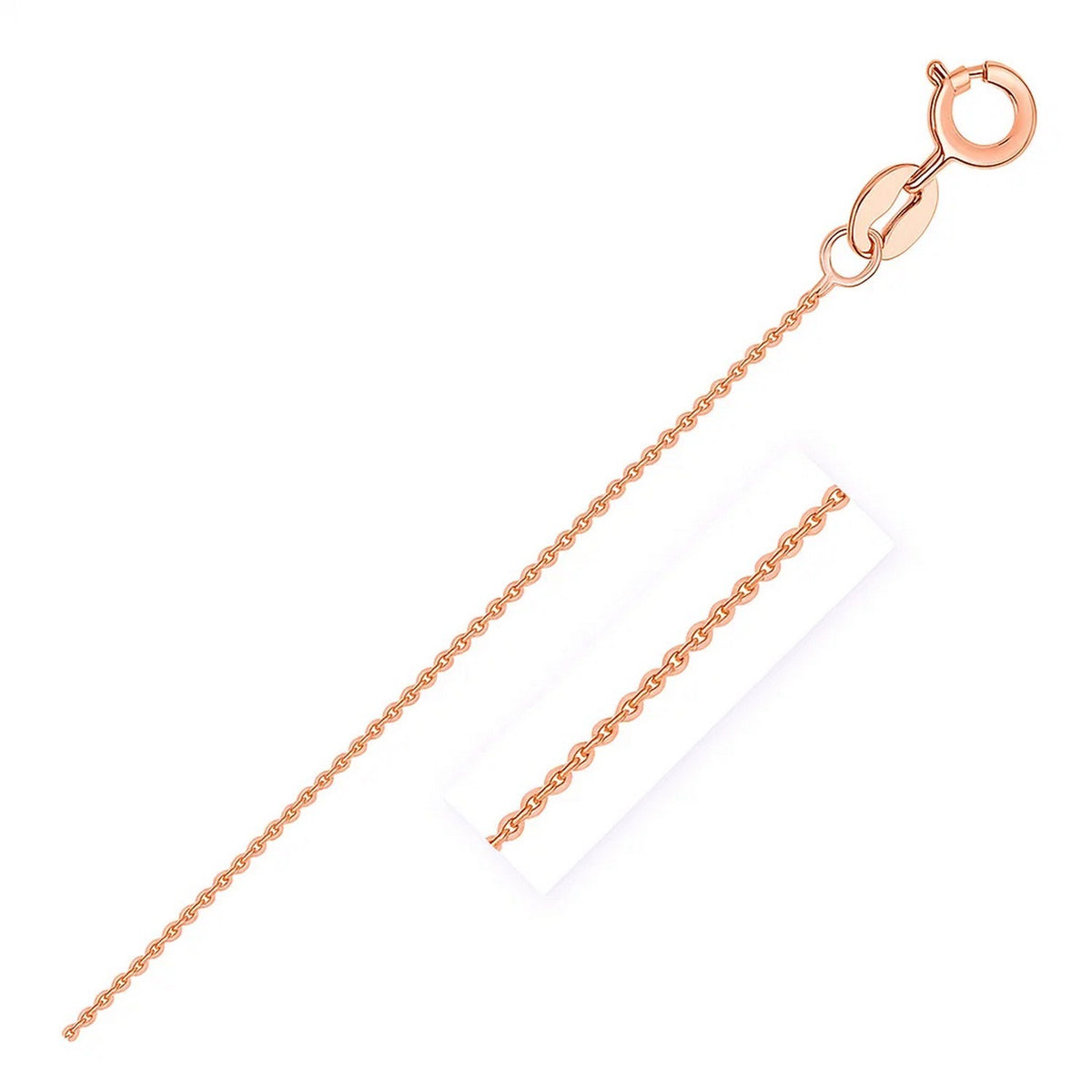 14k Rose Gold Diamond Cut Cable Link Chain (0.68 mm)