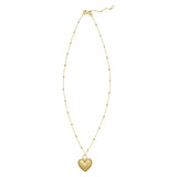 14K Yellow Gold Vintage Puffed Heart Necklace