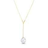 14k Yellow Gold Tesoro Pearl Lariat Necklace