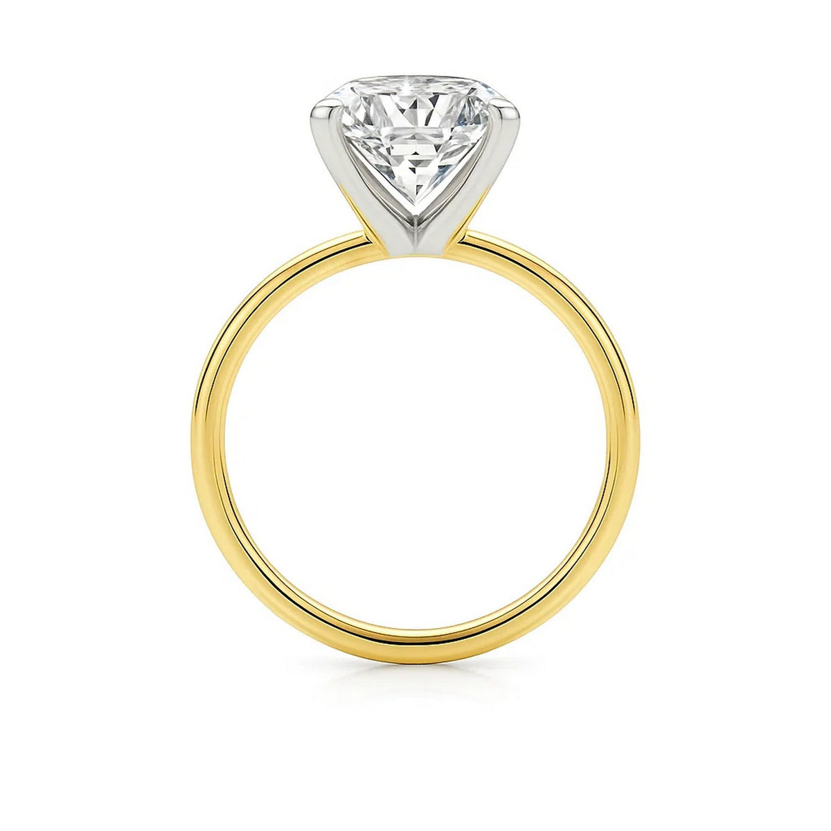 5 Carat Emerald Lab Grown IGI G/VS1 Diamond Solitaire Ring in 14K Yellow Gold