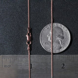 14k Rose Gold Round Wheat Chain (1.00 mm)