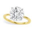 5 Carat Round Lab Grown IGI G/VS1 Diamond Solitaire Ring in 14K Yellow Gold