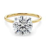 5 Carat Round Lab Grown IGI G/VS1 Diamond Solitaire Ring in 14K Yellow Gold