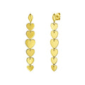 14K Yellow Gold Heart Drop Earrings