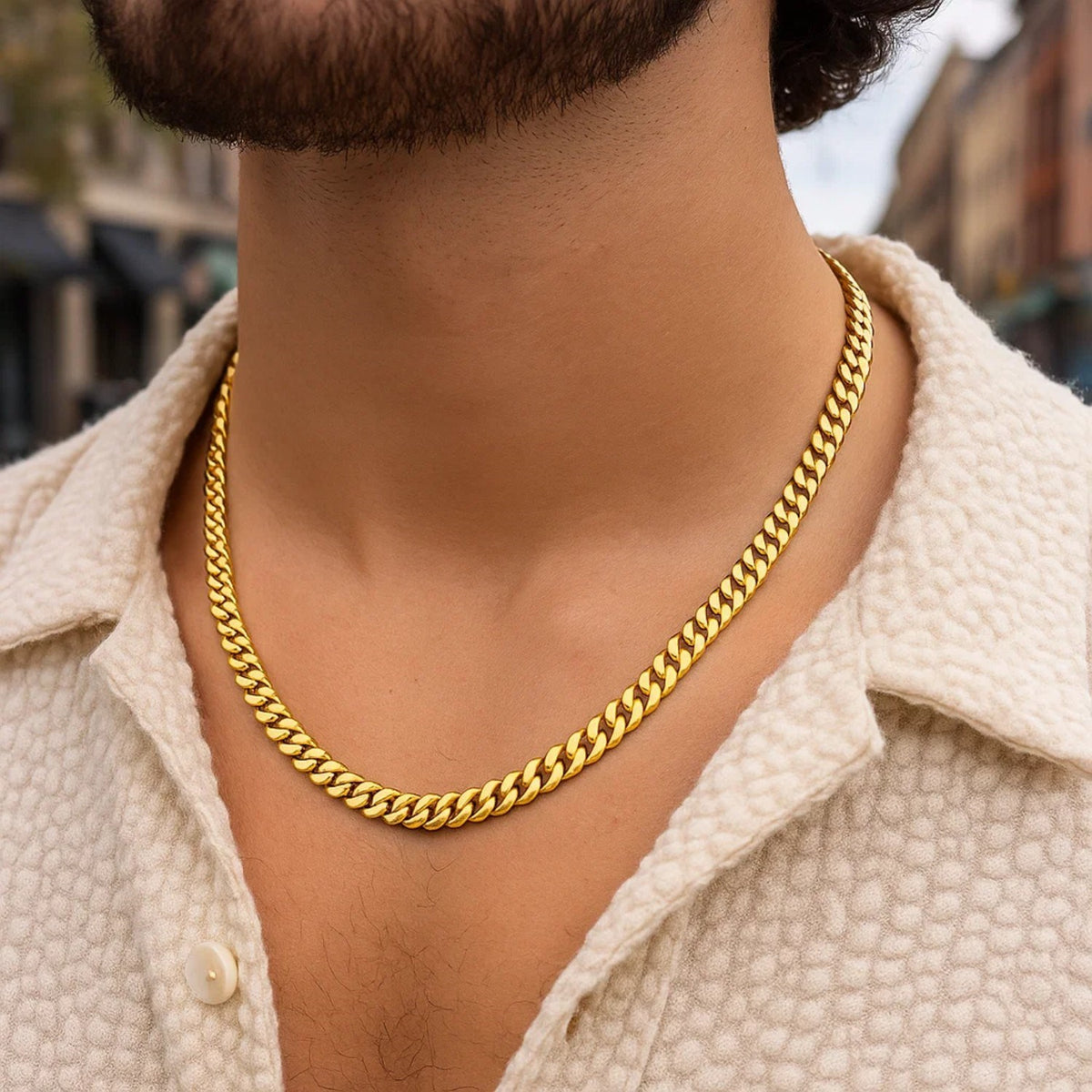 14k Yellow Gold Polished Miami Cuban Chain Necklace