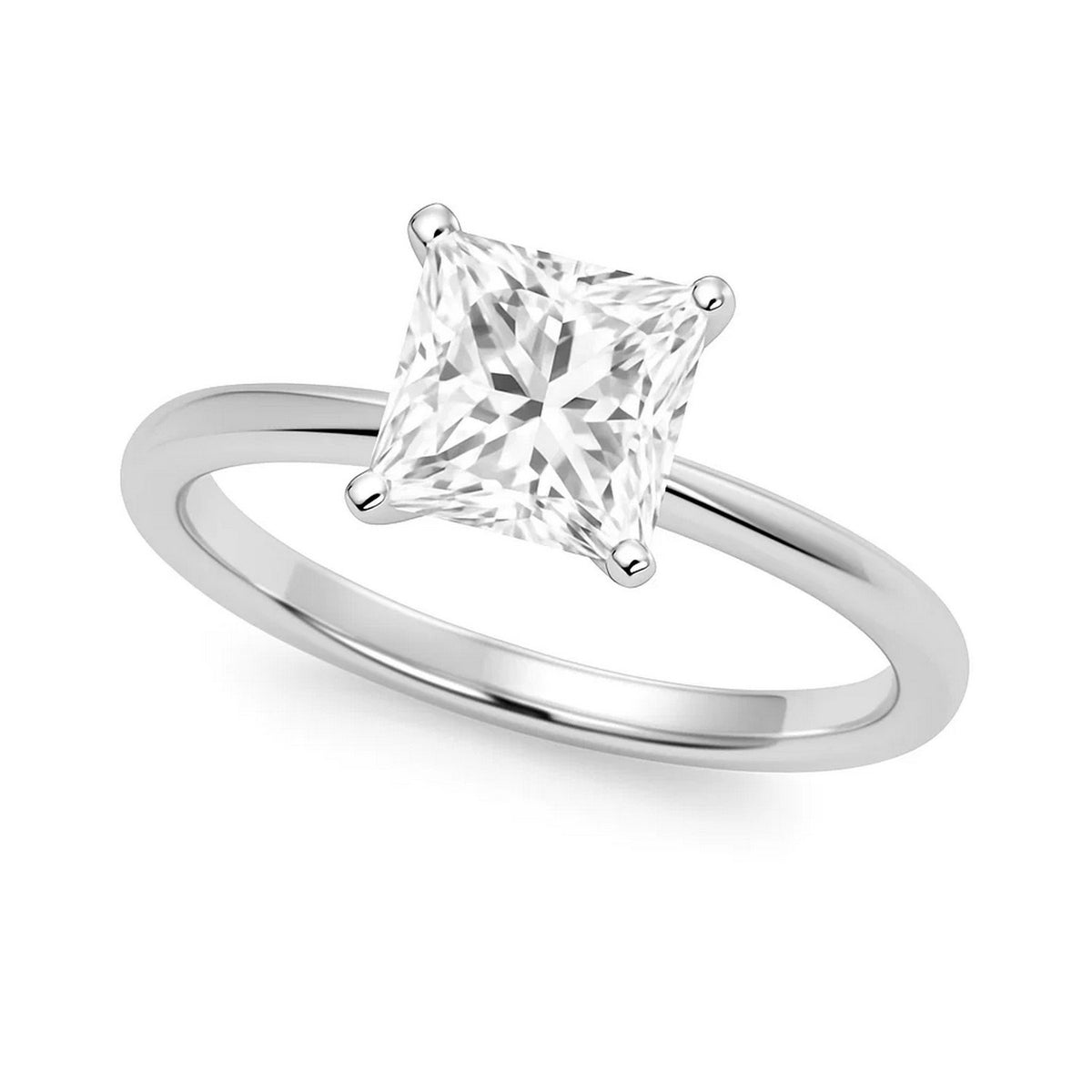 2 Carat Princess Lab Grown IGI G/VS1 Diamond Solitaire Ring in 10K White Gold
