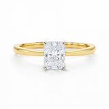 1 Carat Radiant Lab Grown IGI G/VS1 Diamond Solitaire Ring in 10K Yellow Gold