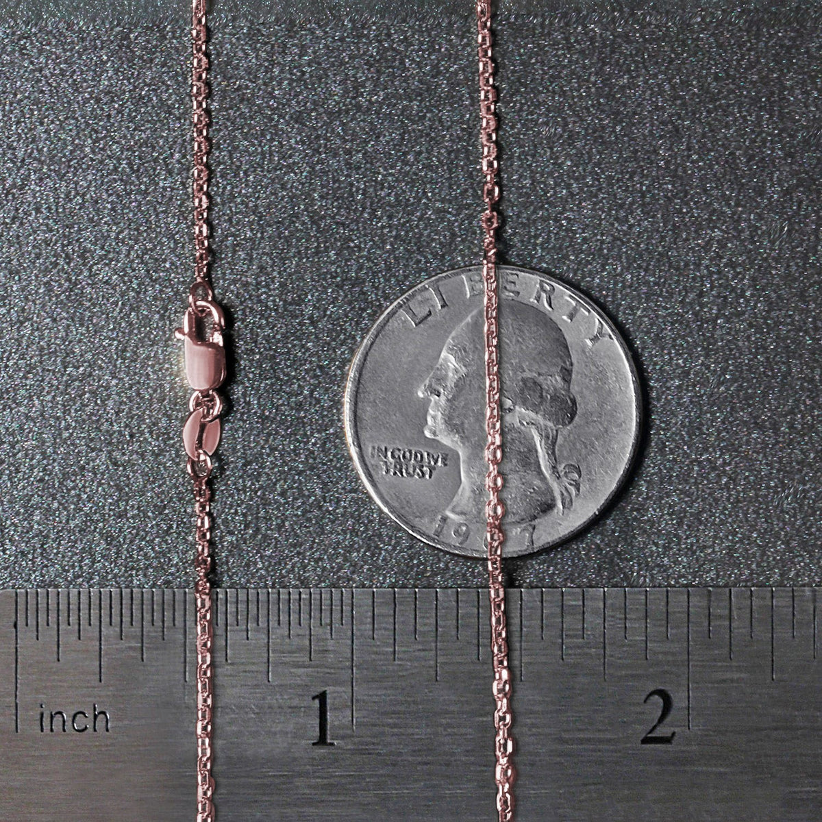 14k Rose Gold Diamond Cut Cable Link Chain (1.30 mm)