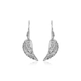 Sterling Silver Textured Angel Wing Earrings