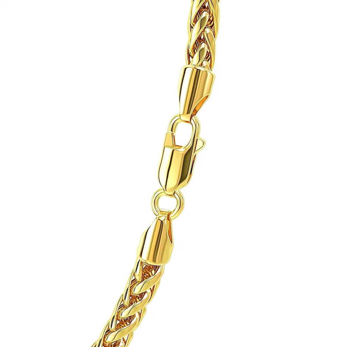 4.1mm 14k Yellow Gold Diamond Cut Round Franco Chain