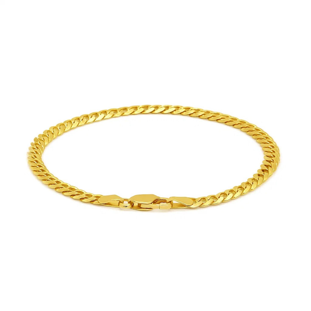 14k Yellow Gold Solid Curb Bracelet (3.60 mm)