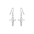 Sterling Silver Polished Knot Style Cross Earrings