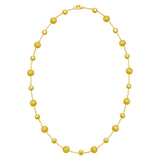 14K Yellow Gold Polished and Satin Pebble Necklace